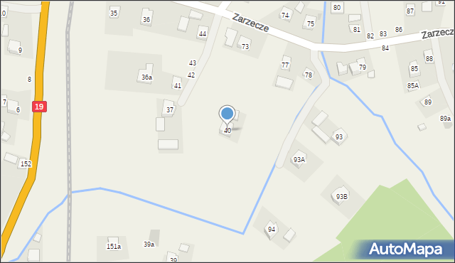 Zarzecze, Zarzecze, 40, mapa Zarzecze