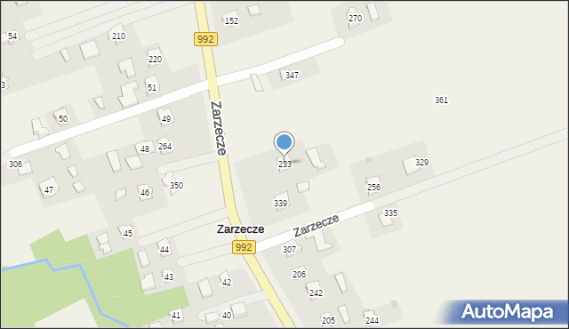 Zarzecze, Zarzecze, 233, mapa Zarzecze