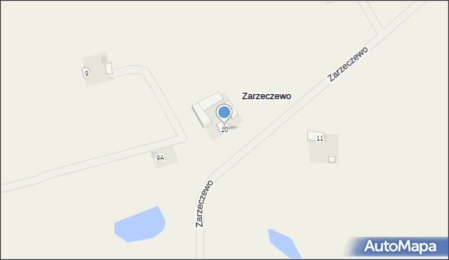 Zarzeczewo, Zarzeczewo, 10, mapa Zarzeczewo