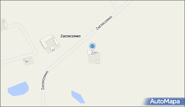 Zarzeczewo, Zarzeczewo, 11, mapa Zarzeczewo