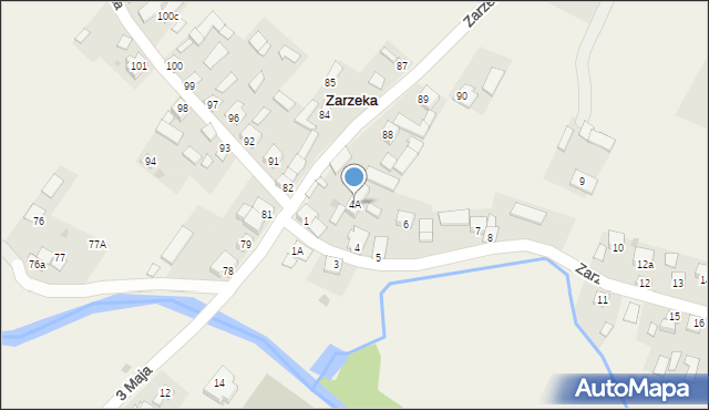 Zarzeka, Zarzeka, 4A, mapa Zarzeka