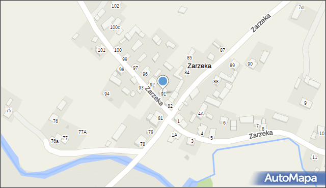 Zarzeka, Zarzeka, 91, mapa Zarzeka