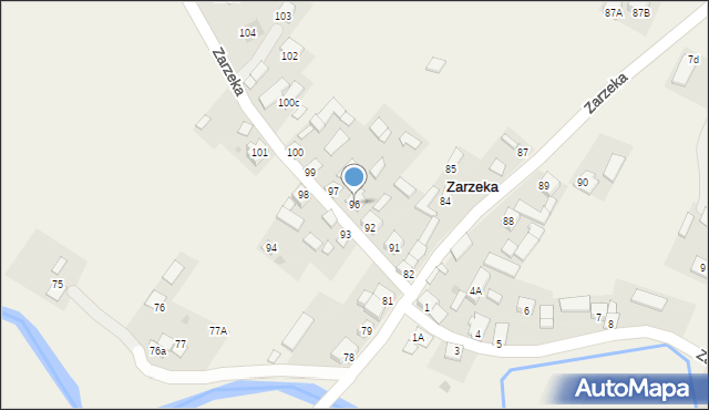 Zarzeka, Zarzeka, 96, mapa Zarzeka