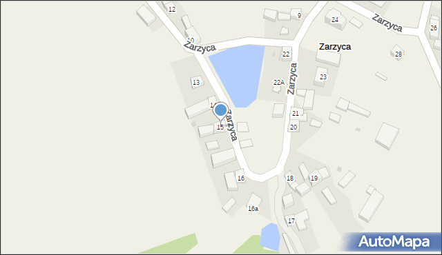 Zarzyca, Zarzyca, 15, mapa Zarzyca