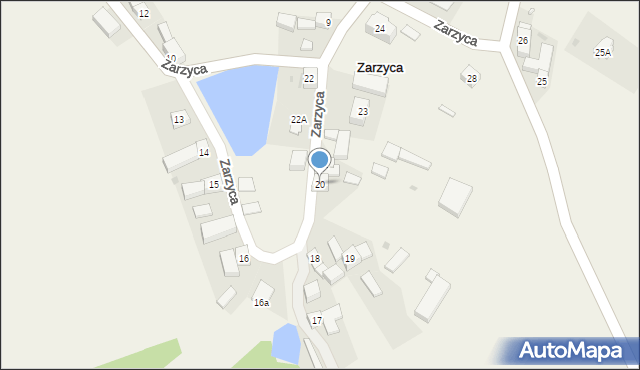 Zarzyca, Zarzyca, 20, mapa Zarzyca