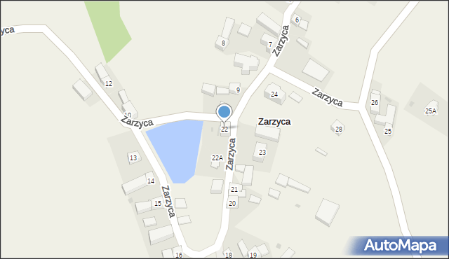 Zarzyca, Zarzyca, 22, mapa Zarzyca