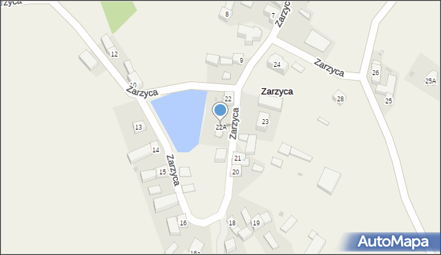 Zarzyca, Zarzyca, 22A, mapa Zarzyca