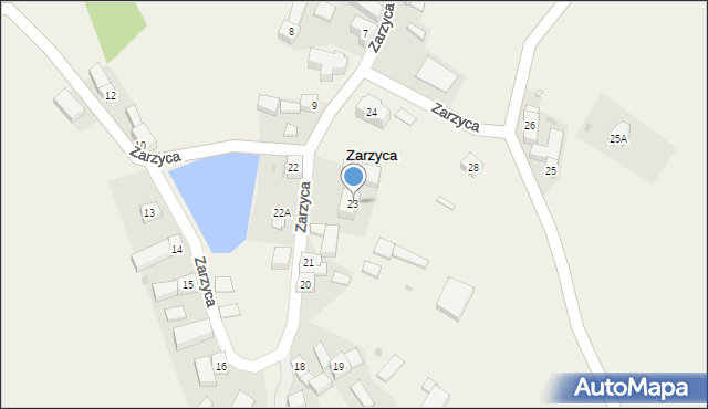 Zarzyca, Zarzyca, 23, mapa Zarzyca