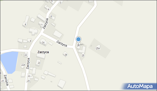 Zarzyca, Zarzyca, 26, mapa Zarzyca