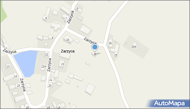 Zarzyca, Zarzyca, 28, mapa Zarzyca