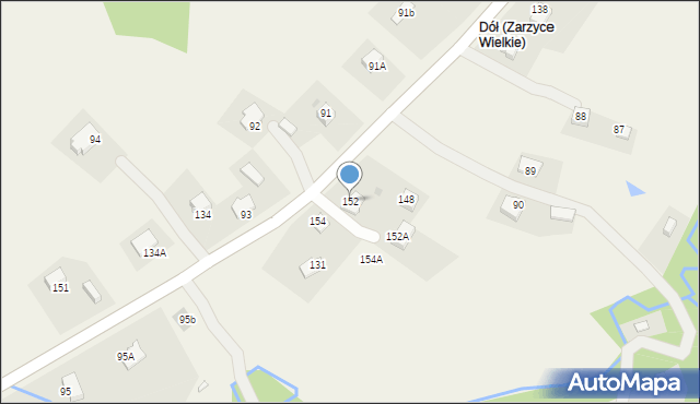 Zarzyce Wielkie, Zarzyce Wielkie, 152, mapa Zarzyce Wielkie