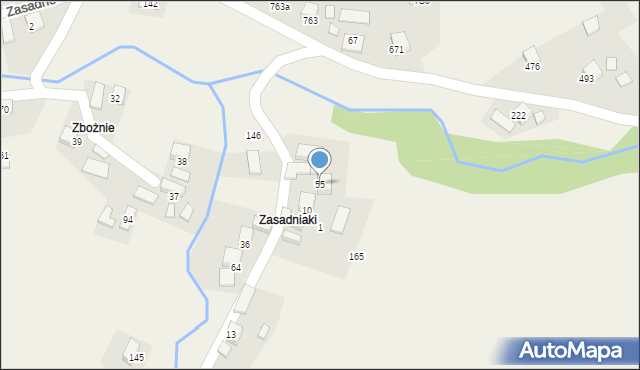 Zasadne, Zasadne, 55, mapa Zasadne