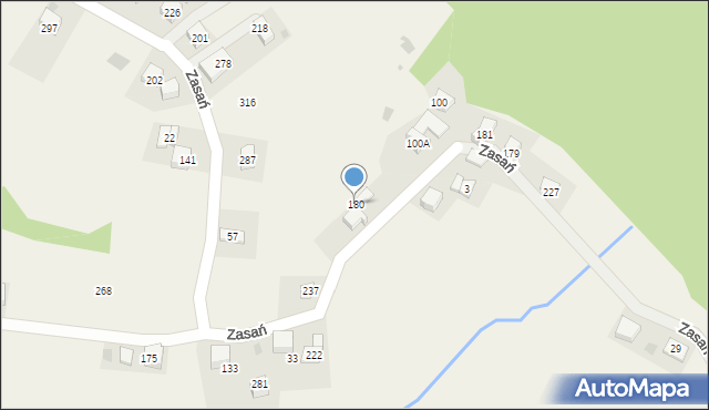 Zasań, Zasań, 180, mapa Zasań