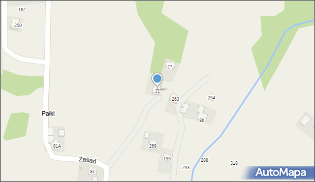 Zasań, Zasań, 21, mapa Zasań