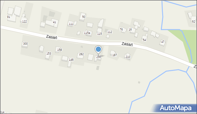 Zasań, Zasań, 230, mapa Zasań