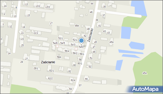 Zaścianki, Zaścianki, 54/1, mapa Zaścianki