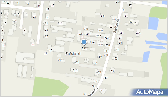 Zaścianki, Zaścianki, 58A, mapa Zaścianki