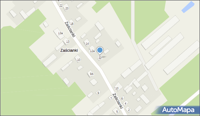 Zaścianki, Zaścianki, 12, mapa Zaścianki