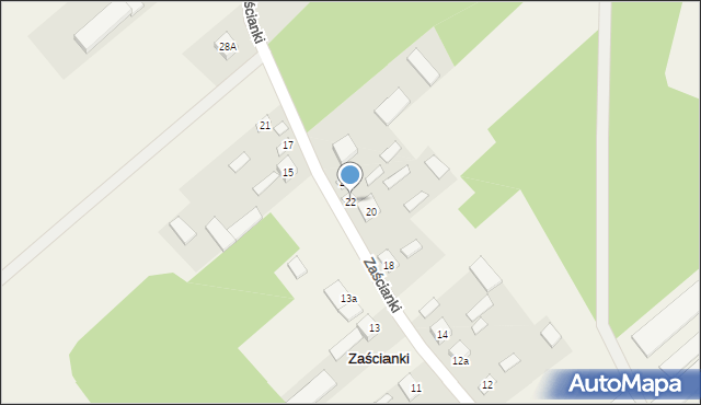 Zaścianki, Zaścianki, 22, mapa Zaścianki