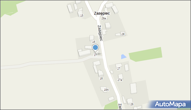 Zasępiec, Zasępiec, 17, mapa Zasępiec