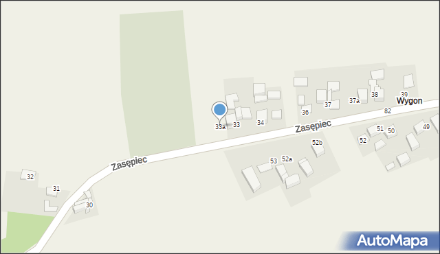 Zasępiec, Zasępiec, 33a, mapa Zasępiec