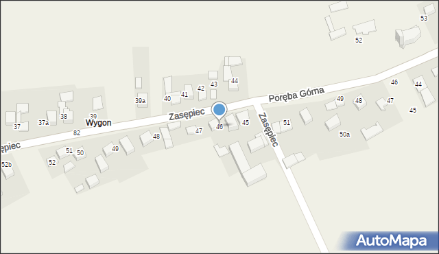 Zasępiec, Zasępiec, 46, mapa Zasępiec