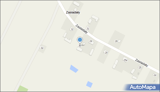 Zasiadały, Zasiadały, 30, mapa Zasiadały