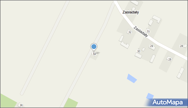 Zasiadały, Zasiadały, 34, mapa Zasiadały