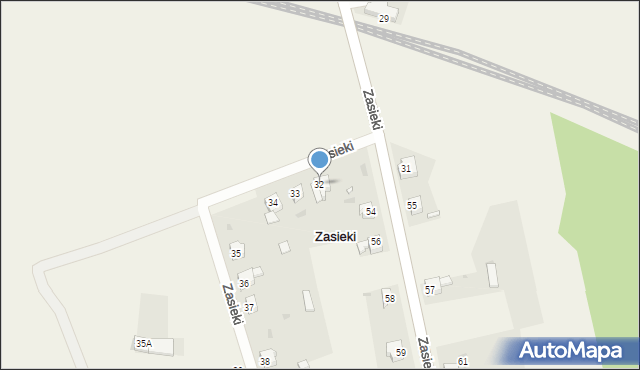 Zasieki, Zasieki, 32, mapa Zasieki