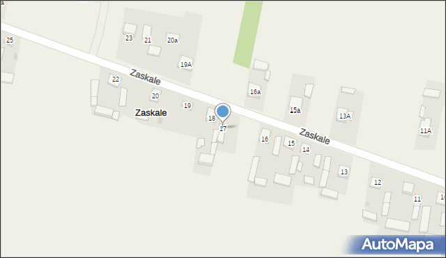 Zaskale, Zaskale, 17, mapa Zaskale