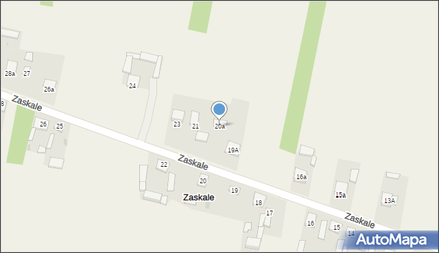 Zaskale, Zaskale, 20a, mapa Zaskale