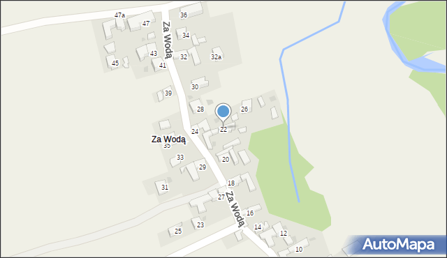 Zaskale, Za Wodą, 22, mapa Zaskale