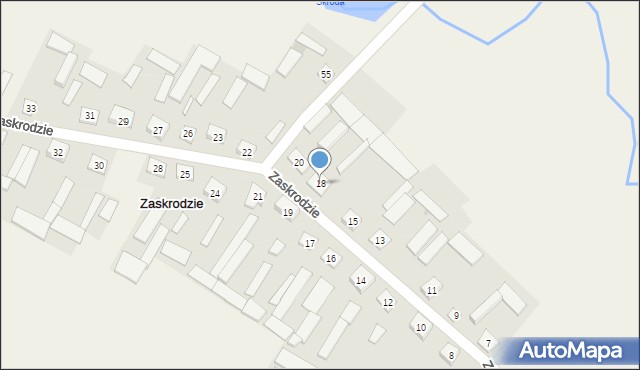 Zaskrodzie, Zaskrodzie, 18, mapa Zaskrodzie