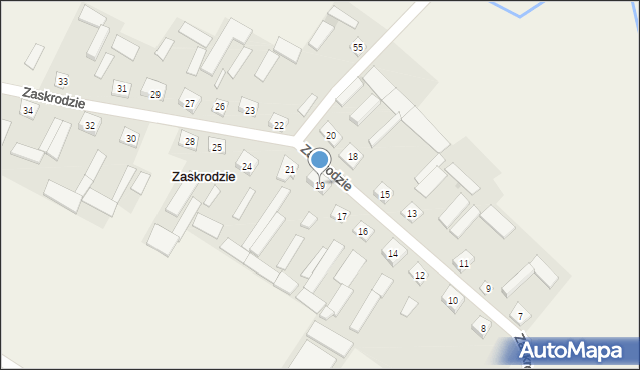 Zaskrodzie, Zaskrodzie, 19, mapa Zaskrodzie