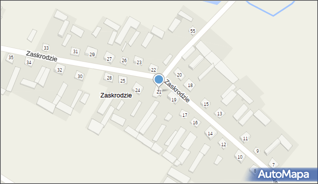 Zaskrodzie, Zaskrodzie, 21, mapa Zaskrodzie