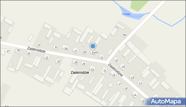 Zaskrodzie, Zaskrodzie, 23, mapa Zaskrodzie