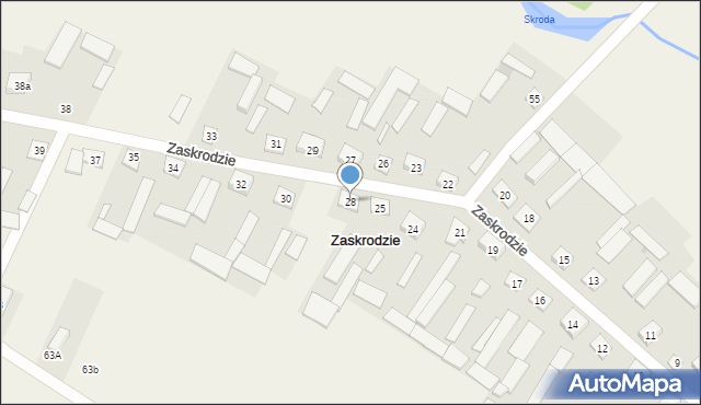 Zaskrodzie, Zaskrodzie, 28, mapa Zaskrodzie