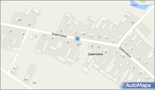 Zaskrodzie, Zaskrodzie, 30, mapa Zaskrodzie