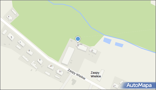 Zaspy Wielkie, Zaspy Wielkie, 12, mapa Zaspy Wielkie