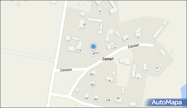 Zastań, Zastań, 15, mapa Zastań