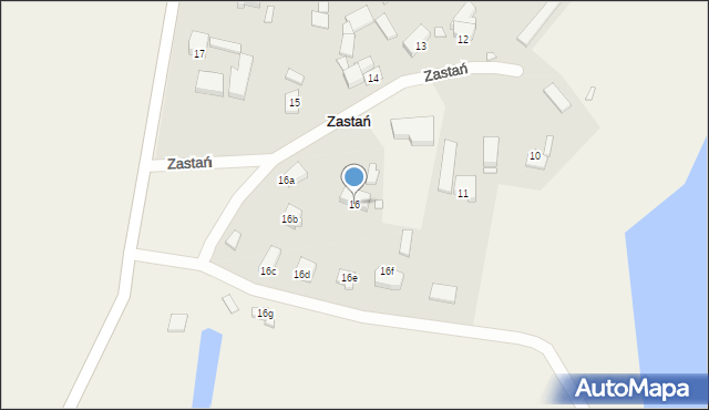 Zastań, Zastań, 16, mapa Zastań