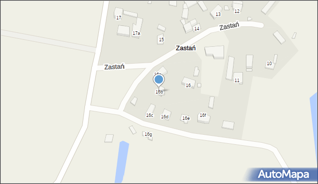 Zastań, Zastań, 16b, mapa Zastań