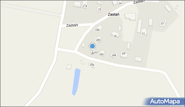 Zastań, Zastań, 16c, mapa Zastań