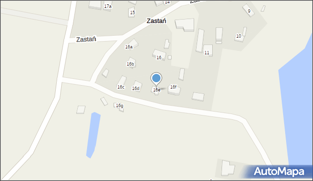 Zastań, Zastań, 16e, mapa Zastań