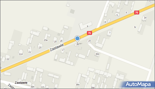 Zastawie, Zastawie, 16, mapa Zastawie