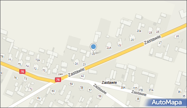 Zastawie, Zastawie, 22, mapa Zastawie