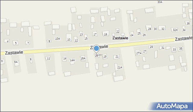 Zastawie, Zastawie, 16, mapa Zastawie