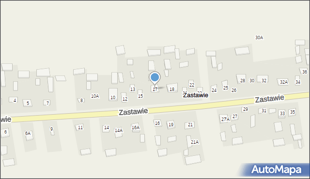 Zastawie, Zastawie, 17, mapa Zastawie