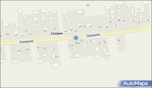 Zastawie, Zastawie, 27, mapa Zastawie