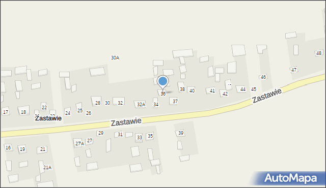 Zastawie, Zastawie, 36, mapa Zastawie